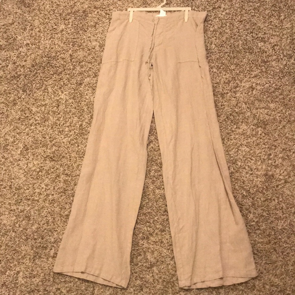 Tan linen pants